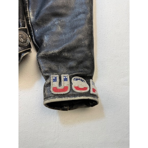 Harley Davidson Leather Jacket Mens M Black Biker Distressed Vintage CA03402 USA - Picture 4 of 11